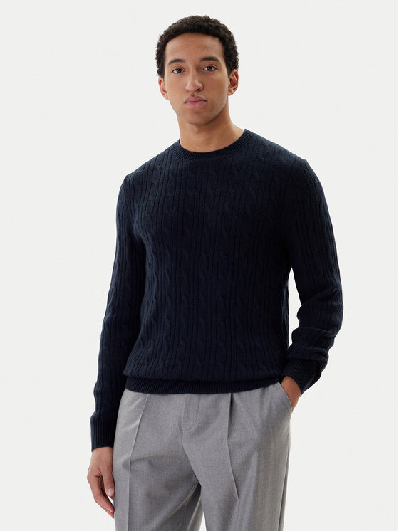 BOSS Pulover H-Hetico 50549975 Bleumarin Regular Fit