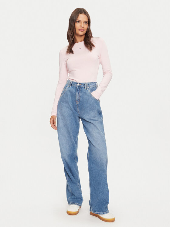 Tommy Jeans Tommy Jeans Bluse Essential DW0DW19043 Rosa Slim Fit