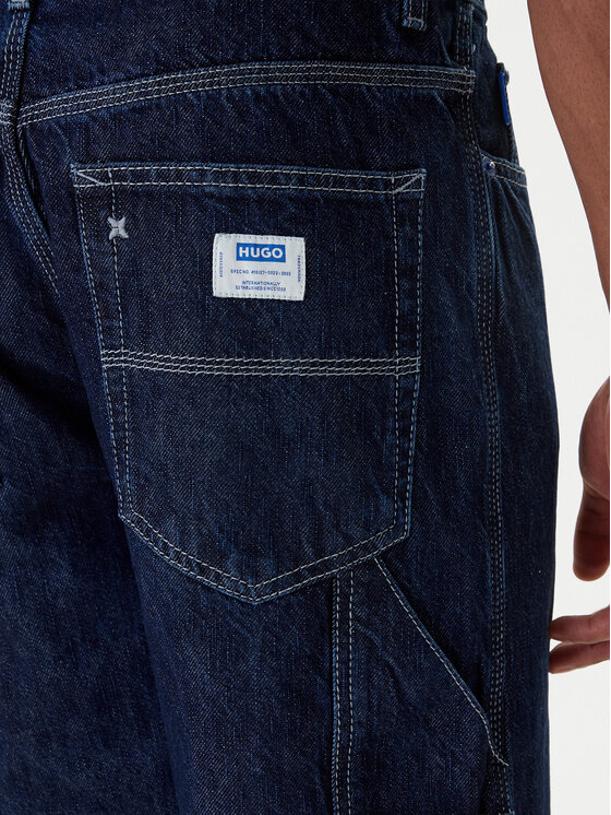 HUGO HUGO Jeansy Carpenter 50553473 Tmavomodrá Baggy Fit