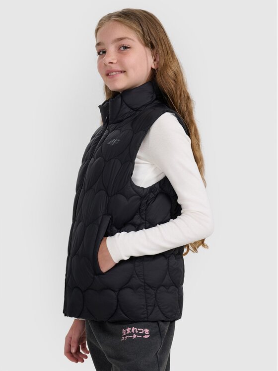 4F 4F Kamizelka OUTERWEAR Czarny Oversize