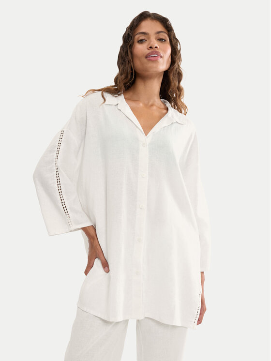 Triumph Triumph Pidžamas krekls Summer Wear 10227228 Balts Regular Fit