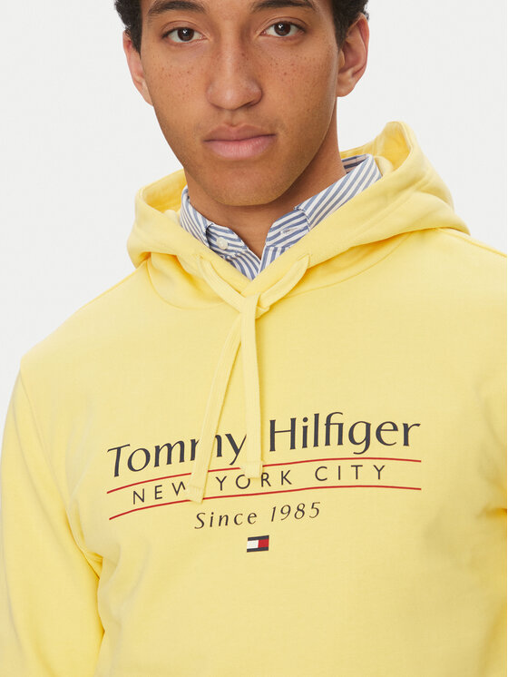 Tommy Hilfiger Tommy Hilfiger Pulóver Center Stack MW0MW38672 Sárga Regular Fit