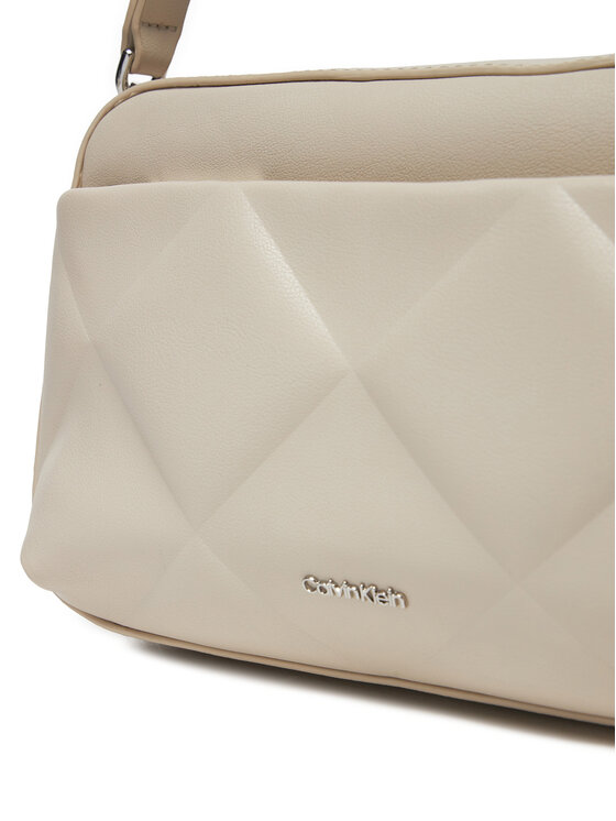 Calvin Klein Calvin Klein Torebka Diamond Quilt Camera Bag W/Pkt K60K612907 Beżowy