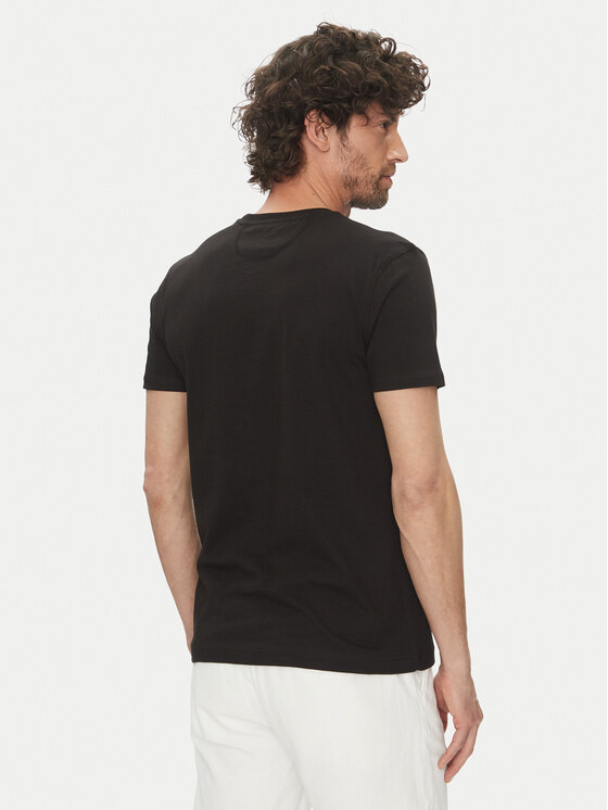 La Martina La Martina T-shirt Vernie MAR009 JS206 Crna Regular Fit