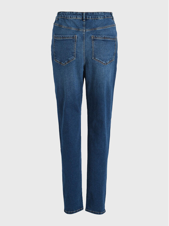 Vila Vila Jeans hlače Naomi 14080820 Mornarsko modra Mom Fit