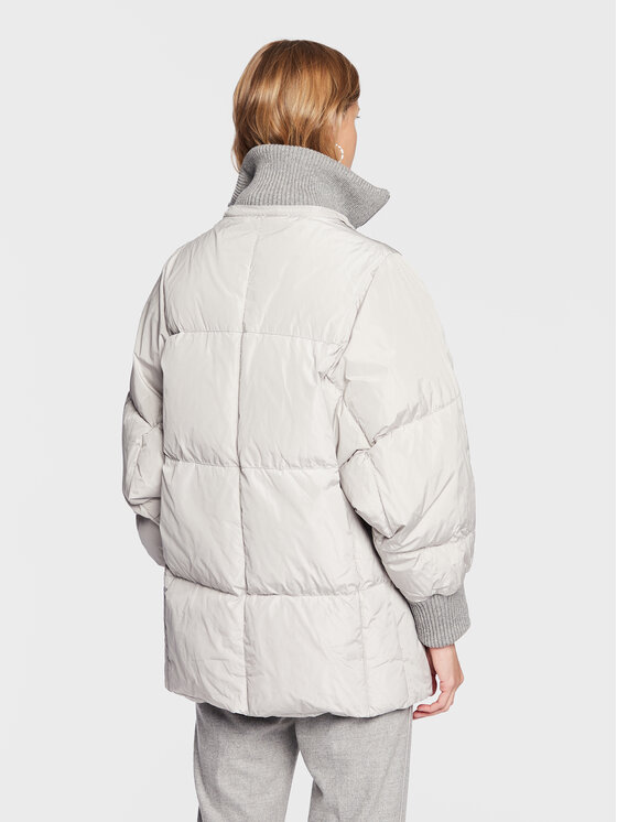 Fabiana Filippi Kurtka puchowa CTD222W270 Szary Relaxed Fit | Modivo.pl