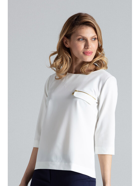 FIGL FIGL Blúzka M393 Écru Regular Fit