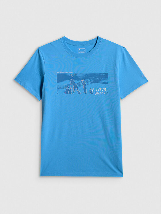 4F 4F T-Shirt 4FWSS26TTSHM3035-33S Niebieski Regular Fit