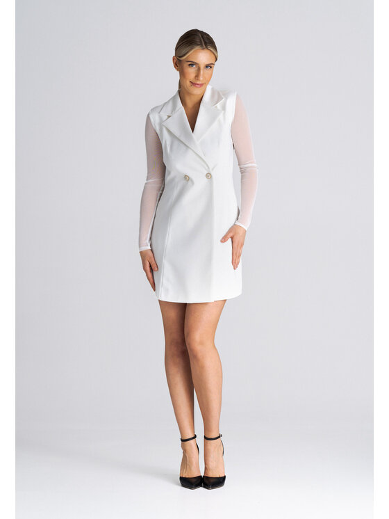 FIGL FIGL Sukienka SUKIENKA M937 Écru Regular Fit