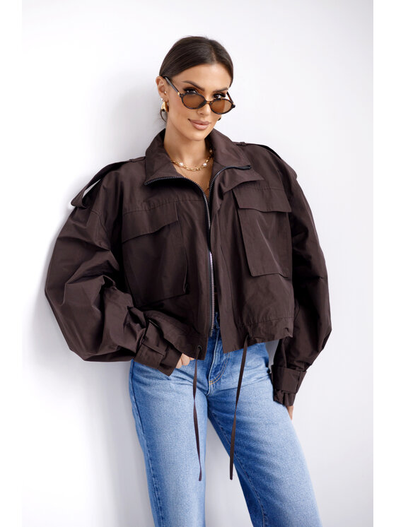 LilaLou LilaLou Kurtka bomber Lilka Brązowy Regular Fit