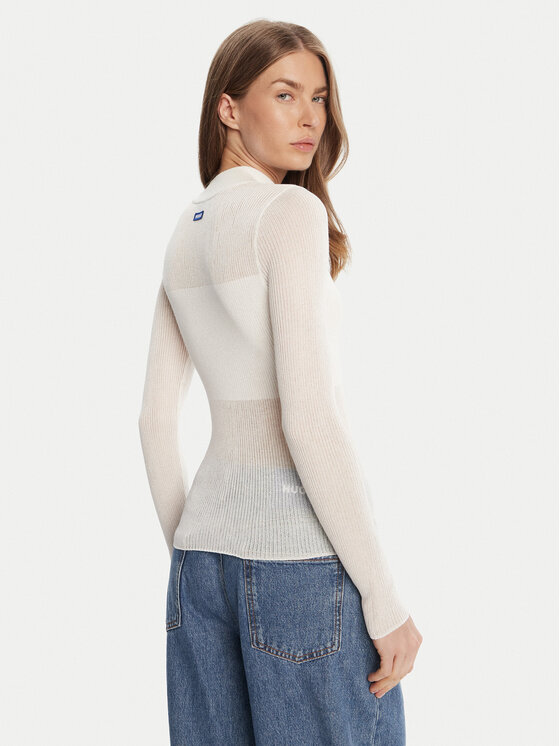 HUGO HUGO Sweter Slumy_B 50543045 Biały Slim Fit