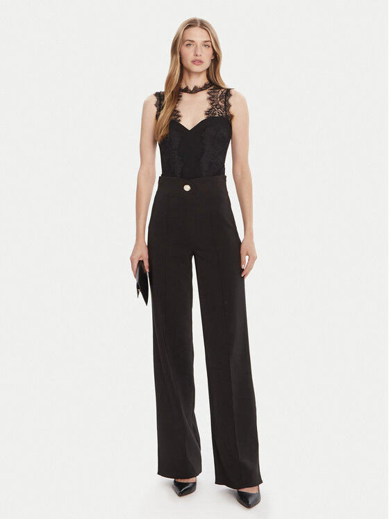 Rinascimento Rinascimento Παντελόνι υφασμάτινο CFC0125276003 Μαύρο Straight Fit