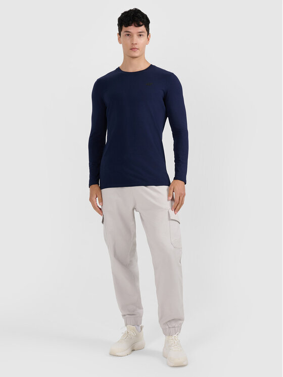 4F 4F Longsleeve NOS Granatowy Slim Fit