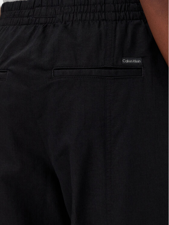 Calvin Klein Jeans Calvin Klein Jeans Kalhoty z materiálu J20J225340 Černá Relaxed Fit