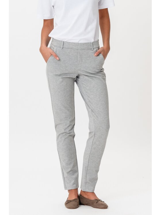 TeeShoppen TeeShoppen Spodnie garniturowe 'Perform Collection' Szary Slim Fit