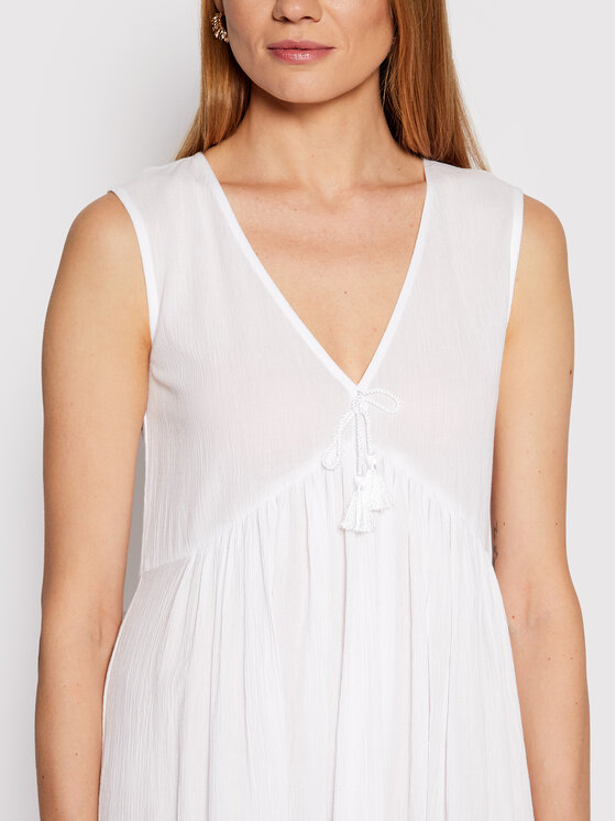 Max Mara Beachwear Max Mara Beachwear Лятна рокля Volante 32210128 Бял Regular Fit