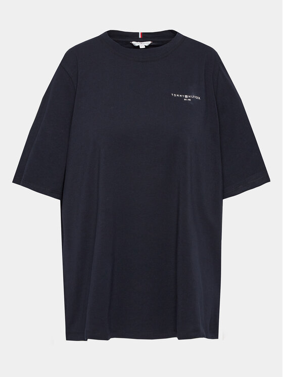 Tommy Hilfiger Curve Tricou WW0WW39251 Bleumarin Regular Fit