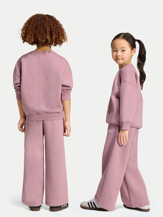 adidas adidas Dres Loose Crew Top & Wide Leg Pants Set KT2242 Różowy Relaxed Fit