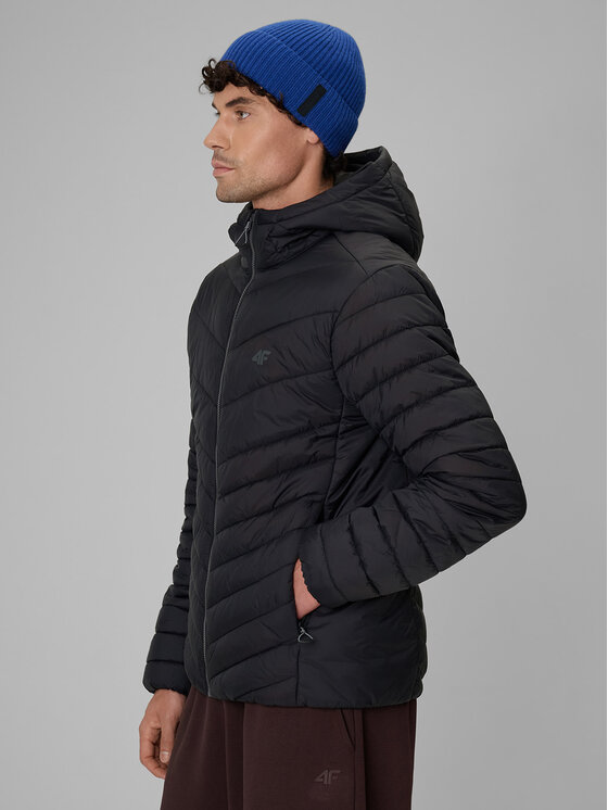 4F 4F Kurtka puchowa BASIC+ Czarny Regular Fit