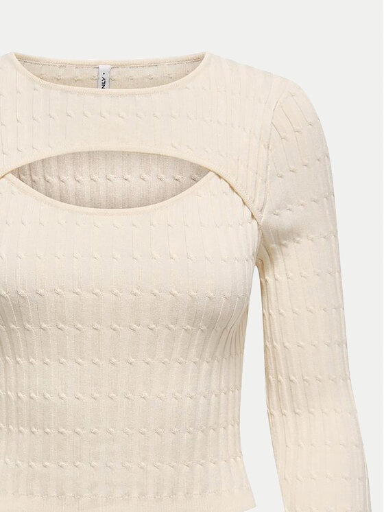 ONLY ONLY Džemper Meddi 15339582 Bež Cropped Fit