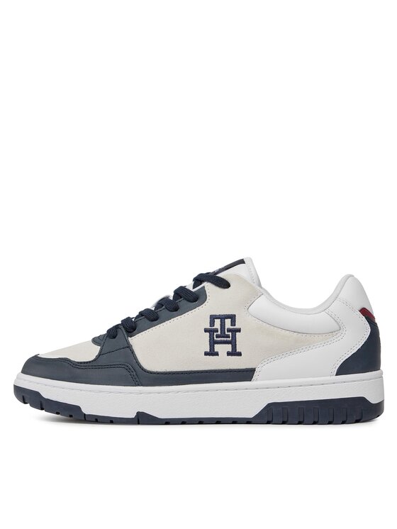 Tommy Hilfiger Sneakers Th Basket Street Suede Mix FM0FM04873 Alb