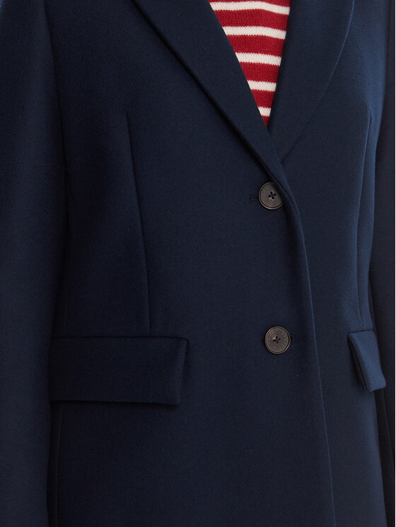 Tommy Hilfiger Tommy Hilfiger Vlnený kabát WW0WW46547 Tmavomodrá Regular Fit