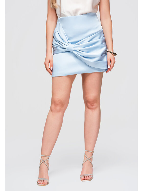 Ombre Ombre Spódnica mini OW-GL-E0007 Niebieski Slim Fit