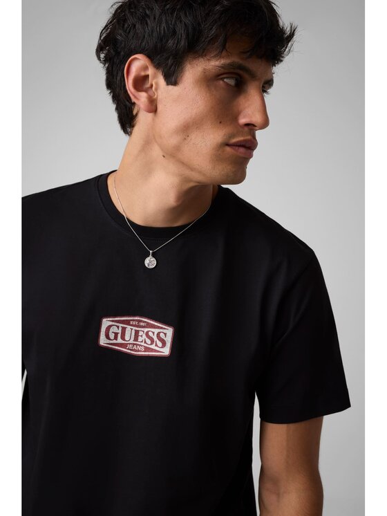 Guess Jeans Guess Jeans T-Shirt 184114 Czarny Classic Fit