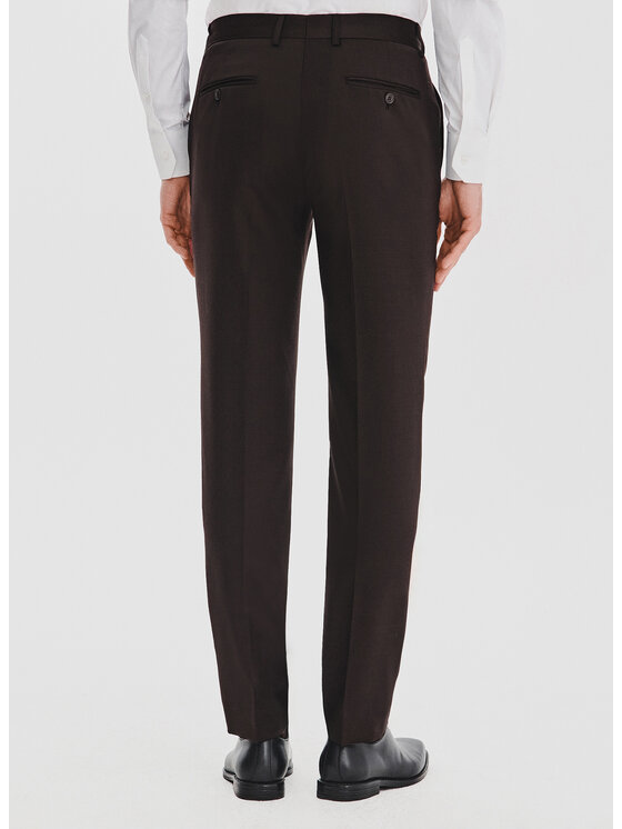 Pako Lorente Pako Lorente Spodnie garniturowe P25WF-6G-008 Brązowy Super Slim Fit