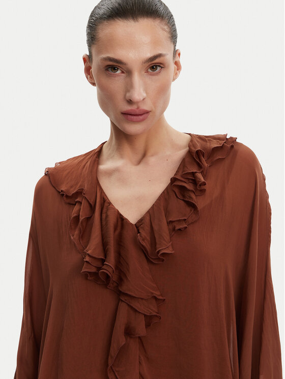ViCOLO ViCOLO Blúz TD0019 Barna Oversize