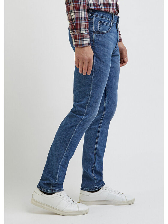 Lee Lee Jeansy DAREN ZIP FLY Niebieski Straight Fit