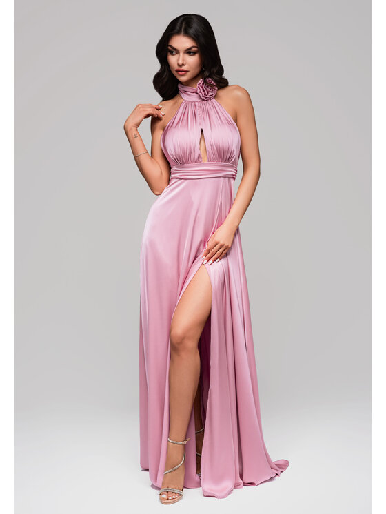 Ombre Ombre Sukienka wieczorowa LA-OM-DLR139 Różowy Regular Fit