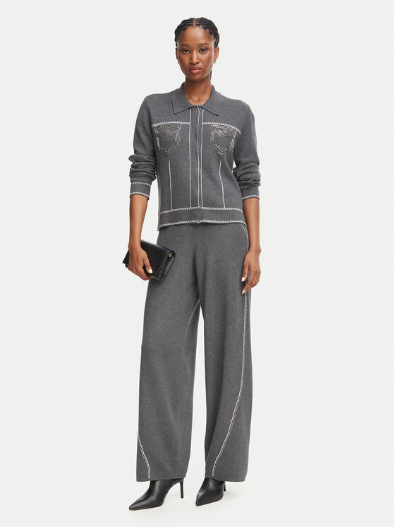 Liu Jo Sport Liu Jo Sport Spodnie dzianinowe TF6077 MS59L Szary ciemny Regular Fit