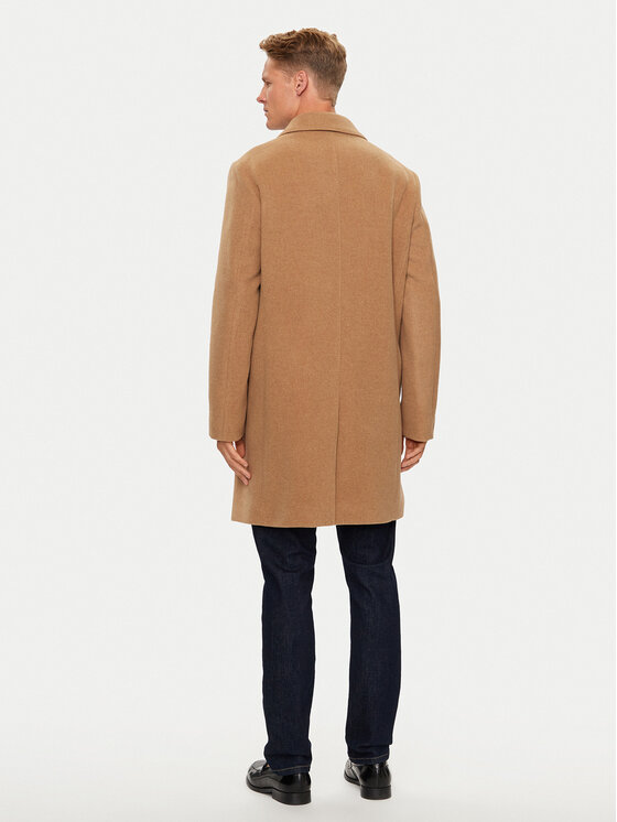 Tommy Hilfiger Tommy Hilfiger Вълнено палто MW0MW36611 Бежов Regular Fit