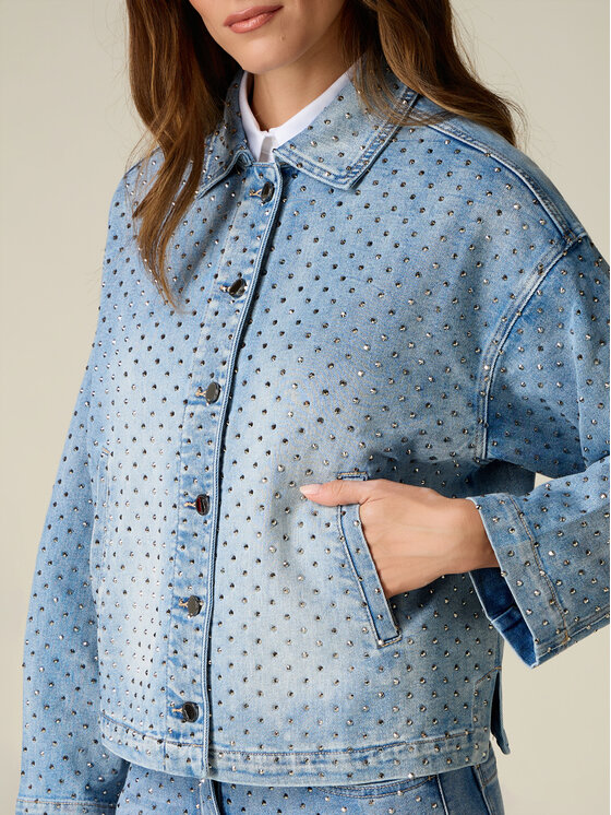 Oltre Oltre Giacca da abito R404J000335N004 Turchese Boxy Fit