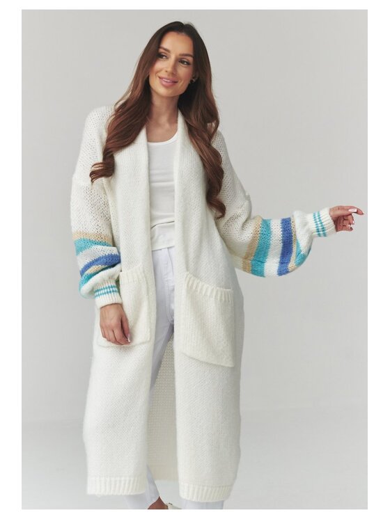 Makadamia Makadamia Sweter S174 Biały Loose Fit