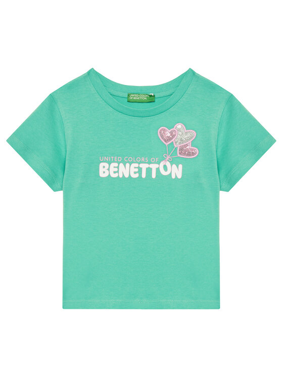 United Colors Of Benetton T-Shirt 3I1XG10JB Zielony Regular Fit