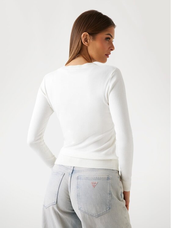 Guess Guess Пуловер 178749 Бял Classic Fit