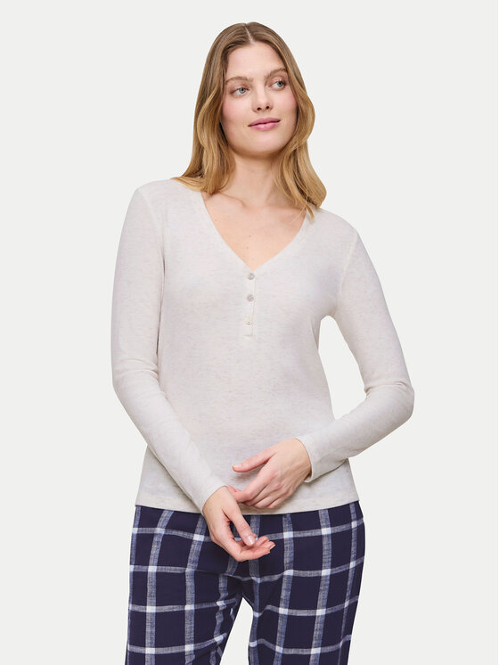 Triumph Koszulka piżamowa Mix&Match 10225031 Écru Regular Fit