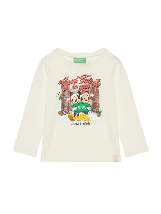 United Colors Of Benetton Bluzka 3ATNG10GQ Écru Regular Fit