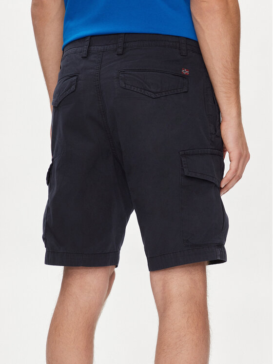 Napapijri Napapijri Pantalon scurți din material N-Deline NP0A4HOT Bleumarin Regular Fit