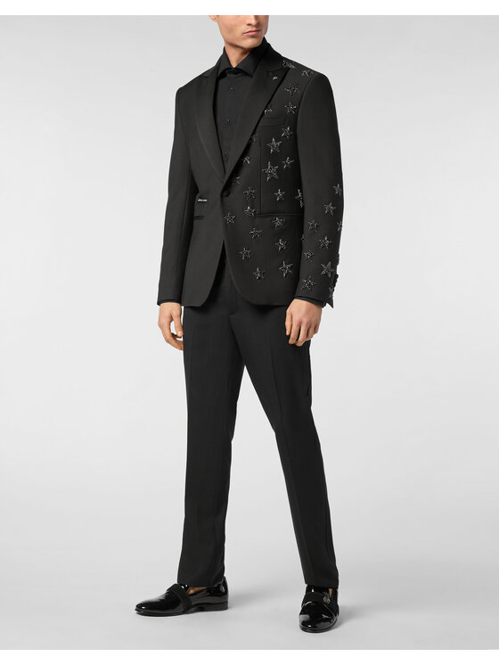 PHILIPP PLEIN PHILIPP PLEIN Marynarka 24235 Czarny Fitted Fit