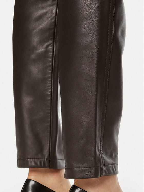 PINKO Pinko Παντελόνι δερμάτινο Papua 103896 A21L Καφέ Relaxed Fit