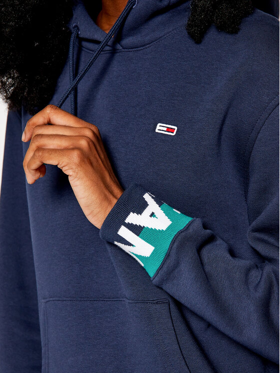 Tommy Jeans Džemperis Branded Hem DW0DW08980 Tamsiai mėlyna Loose Fit •  Modivo.lt
