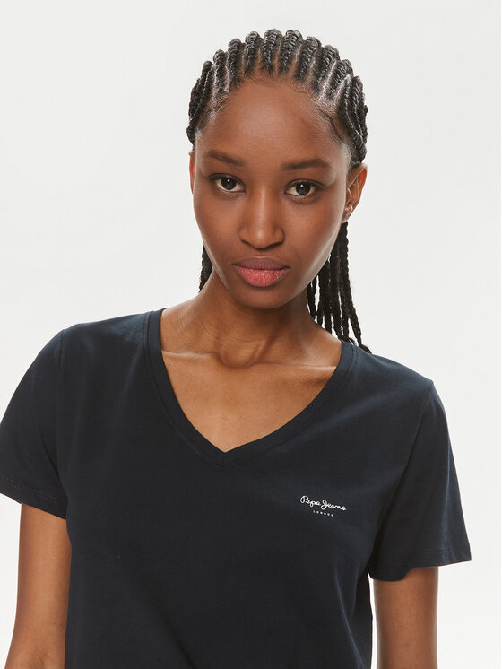 Pepe Jeans Pepe Jeans T-Shirt Lorette V Neck PL505826 Dunkelblau Regular Fit