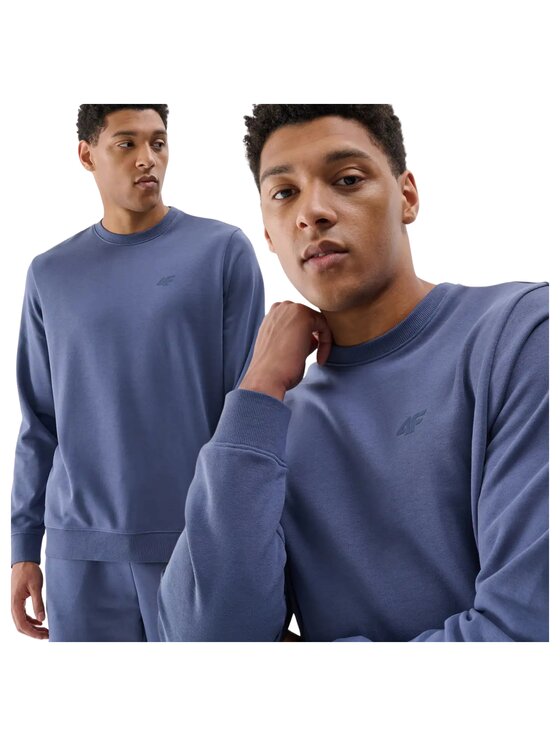 4F 4F Bluza 4FWMM00TSWSM1767-32S Niebieski Regular Fit