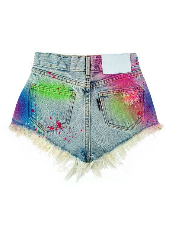 MissDenim MissDenim Szorty jeansowe Midi Waist Kolorowy Regular Fit