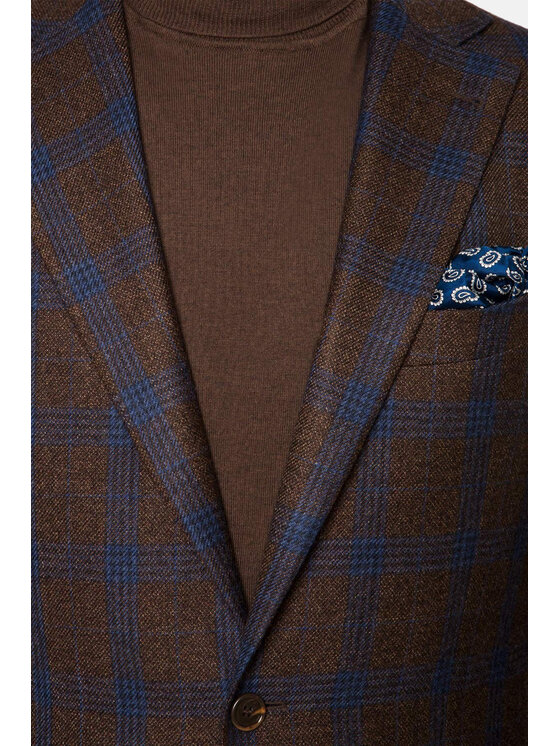 Lancerto Lancerto Marynarka Valberga Brązowy Slim Fit
