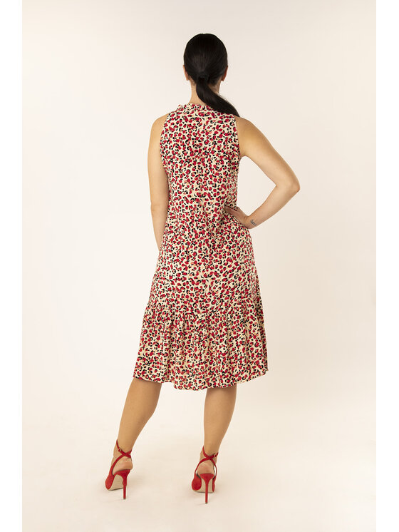 QUIOSQUE QUIOSQUE Každodenné šaty COLORO DRESS Červená Regular Fit