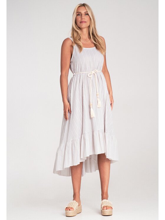 FIGL FIGL Letné šaty M1213 Béžová Flared Fit